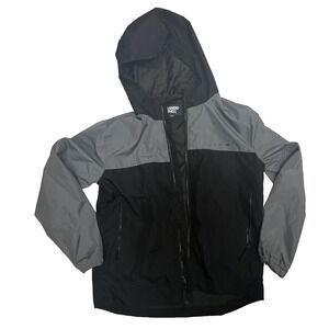 Lands' End Hooded Jacket Black/Grey Zip Up - See Measurements for Size